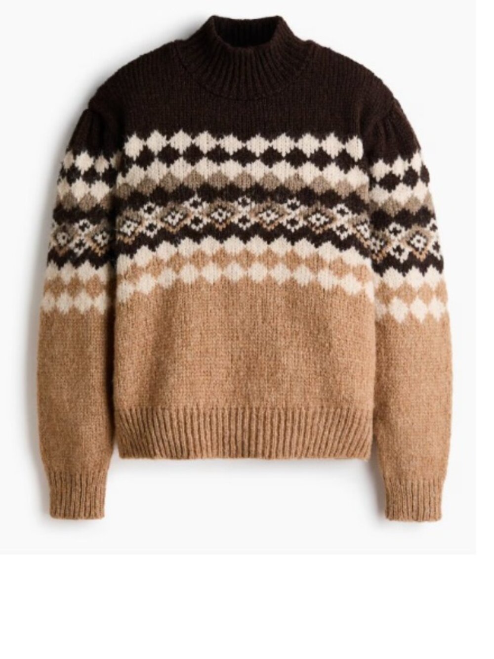 Jacquard-Knit Mock Turtleneck Sweater